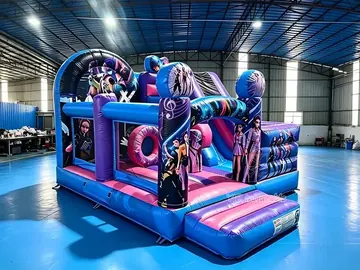 k-pop themed inflatable bounce-and-slide attraction detail view