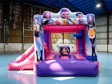 k-pop themed inflatable bounce-and-slide attraction detail view