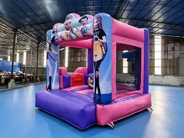 k-pop themed inflatable bounce-and-slide attraction detail view