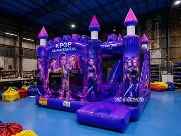 k-pop themed inflatable bounce-and-slide attraction detail view