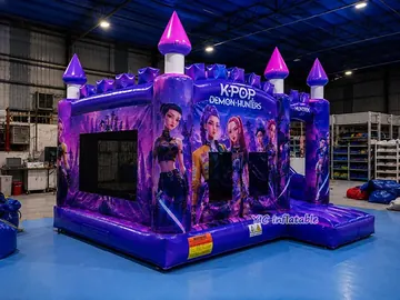 k-pop themed inflatable bounce-and-slide attraction detail view