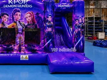k-pop themed inflatable bounce-and-slide attraction detail view