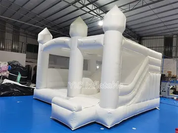 Luxury White Bounce House front view