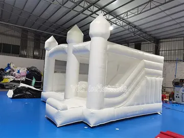 Luxury White Bounce House side view