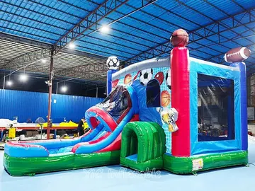 Sports Combo Bounce House front view