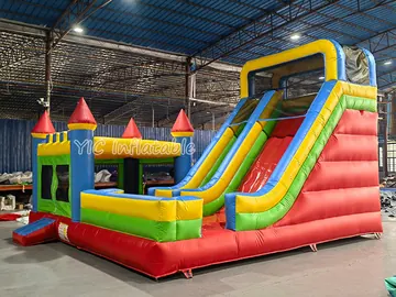 Castle Slide Combo Bounce House for Rental side view