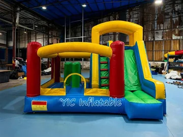 Bounce House with Slide and Obstacle Course Outdoor side view