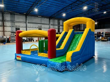 Bounce House with Slide and Obstacle Course Outdoor play layout