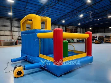 Bounce House with Slide and Obstacle Course Outdoor commercial attraction view