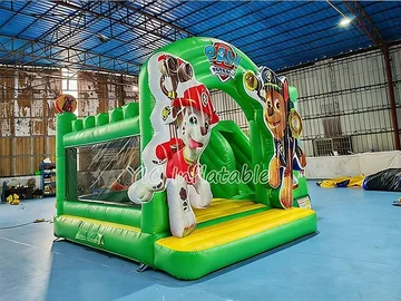 paw patrol themed inflatable bounce-and-slide attraction detail view