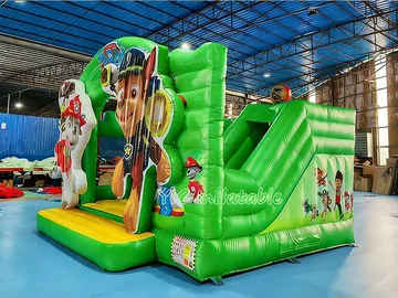 paw patrol themed inflatable bounce-and-slide attraction detail view