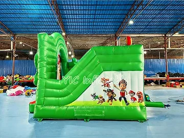 paw patrol themed inflatable bounce-and-slide attraction detail view