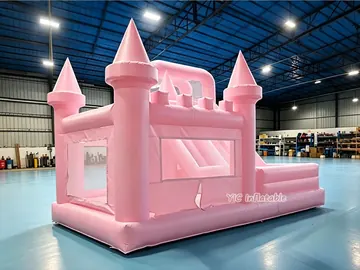 Pink Castle Combo Bounce House play layout