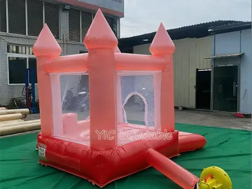 Pink Bounce Castle with Slide commercial attraction view