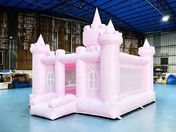 Pink Princess Bounce House side view