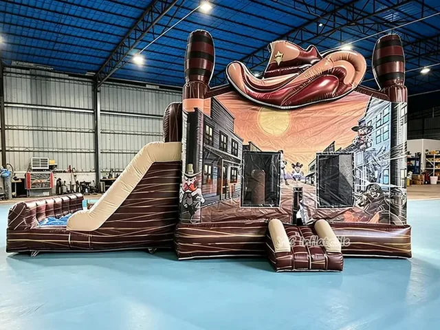 Western Cowboy Bounce House Combo with Slide product image