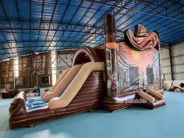 Western Cowboy Bounce House Combo with Slide product image