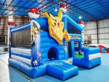 Pokemon Bounce House with Slide side view
