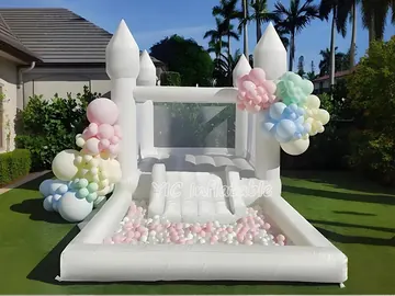 Pastel Inflatable Bounce House front view