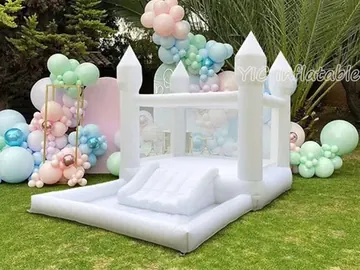 Pastel Inflatable Bounce House side view