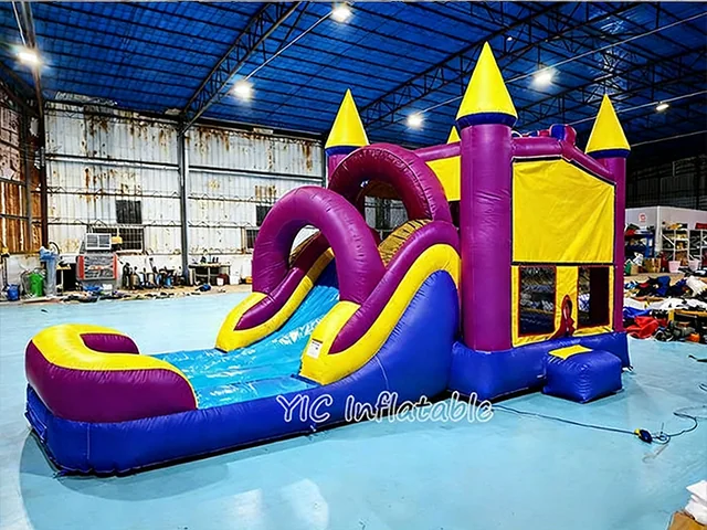 Purple Jumping Castle with Slide and Pool product image