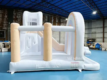 Jump and Play Rainbow Bounce House commercial attraction view