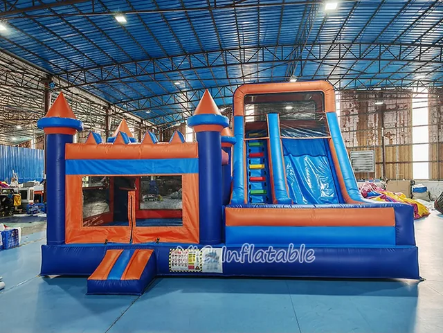 Rainbow Castle Bounce House Combo with Tall Slide product image