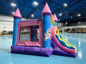 Rainbow Castle Bounce House play layout