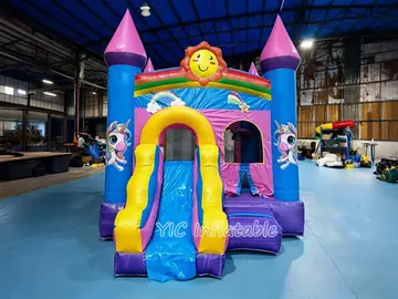 Rainbow Castle Bounce House detail view