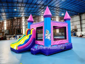Rainbow Castle Bounce House commercial attraction view
