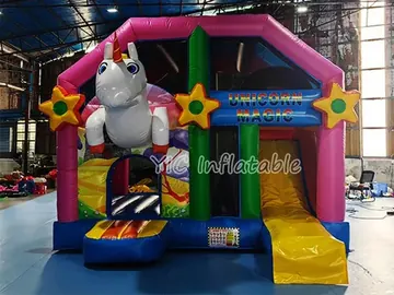 Unicorn Bounce House Slide Combo for Sale side view