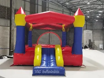 Red Castle Bouncy Castle with Slide play layout