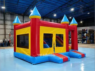 Red Yellow and Blue Bounce House side view