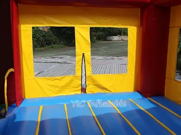Red Yellow and Blue Bounce House commercial attraction view