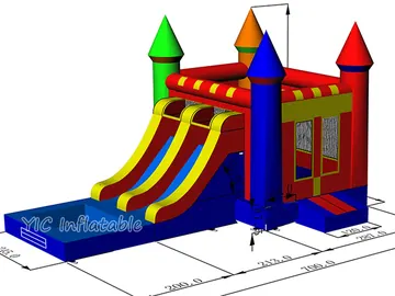 Bounce House Water Slide Combo for Rental commercial attraction view