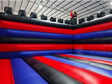 roblox themed inflatable bounce-and-slide attraction detail view