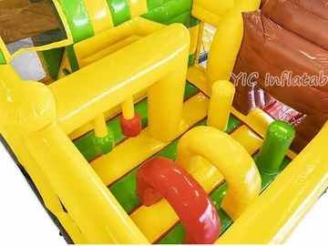 safari themed inflatable bounce-and-slide attraction detail view