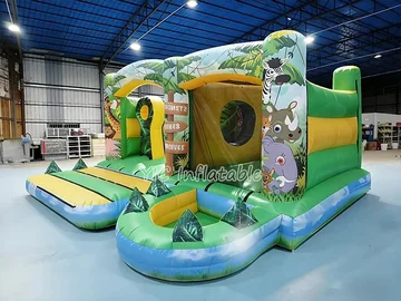 Safari Combo Bounce House play layout