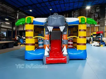 Inflatable Hippo Bouncer side view