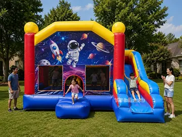 Outer Space Themed Bounce House side view