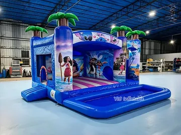Moana Themed Bounce House front view