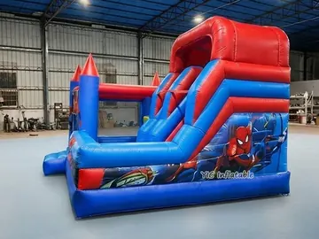 Commercial Spiderman Bounce House with Slide play layout