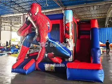 Commercial Spiderman Bounce House with Slide commercial attraction view