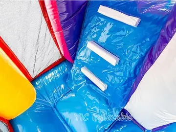 Flamingo Bounce House with Slide commercial attraction view