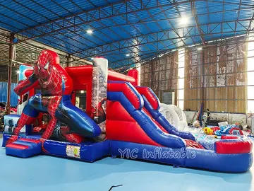 Superhero Bounce House with Slide play layout