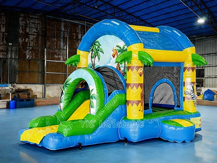 Jungle Slide Bounce House front view