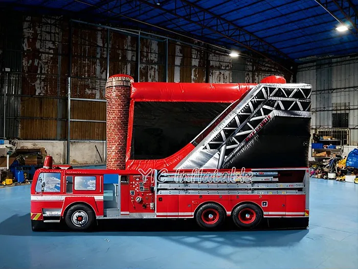 Fire Station Bounce House for Sale side view