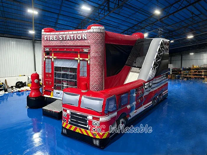 Fire Station Bounce House for Sale play layout