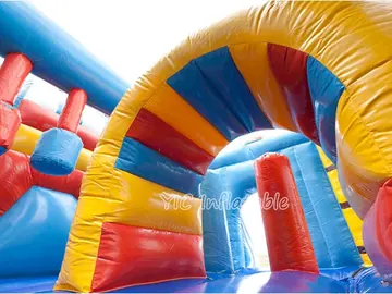 Tropical Bounce House Slide Combo commercial attraction view
