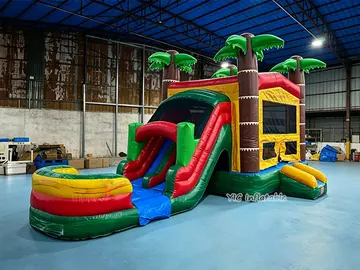 Tropical Palm Tree Bounce House front view